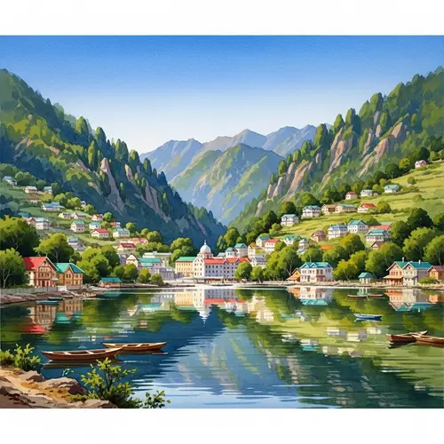 Scenic Nainital Watercolor Painting | Tranquil Landscape Art
