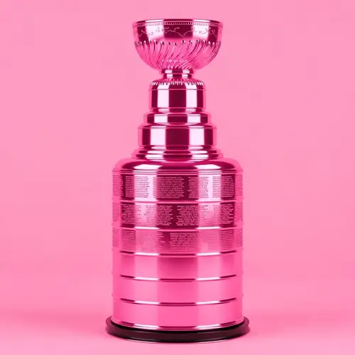 Pink Stanley Cup Trophy - Unique Twist on NHL Champions Award