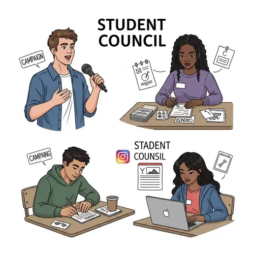 Diverse Student Council Engaged in School Leadership | High School Scene