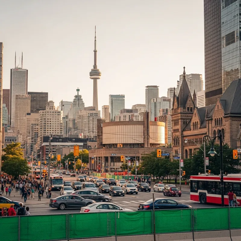 Toronto Skyline Construction Fence Panels - Urban Charm View