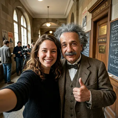Selfie with Albert Einstein - Early 20th Century Vibe