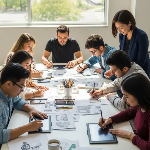 Diverse Design Students Engaged in Workshop at University