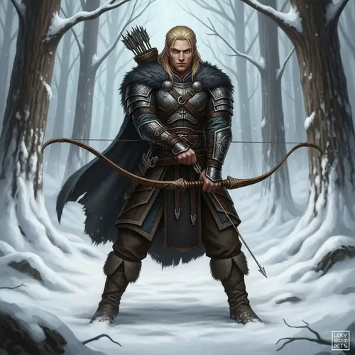 Male Viking-themed Dungeons & Dragons Hunter Illustration