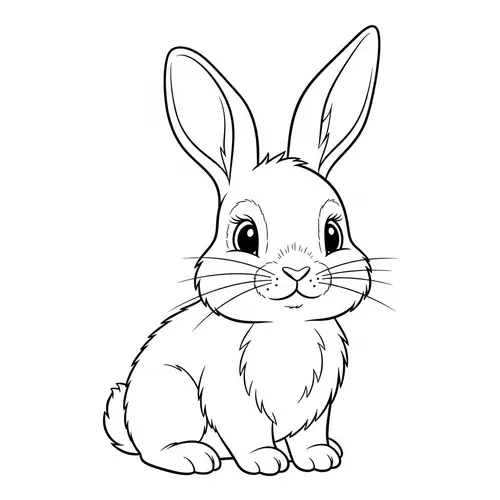 Adorable Bunny Coloring Page for 4-Year-Olds