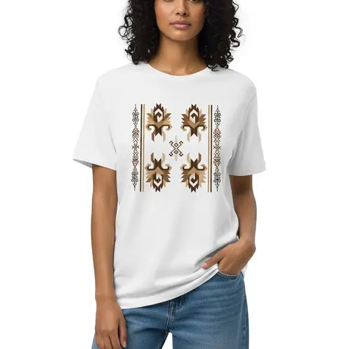 Minimalist Kazakh Pattern T-Shirt Design