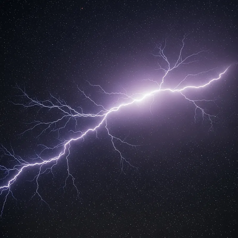 Mesmerizing Starry Night Sky with Ethereal Lightning