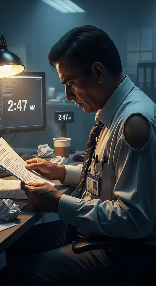 Overworked South Asian Man | Signs of Fatigue & Stress