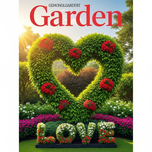 Lush Heart-Shaped Topiary in Garden | Vibrant Colored Flowers