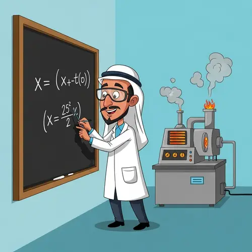 Whimsical Middle-Eastern Scientist Solves Equation in Lab