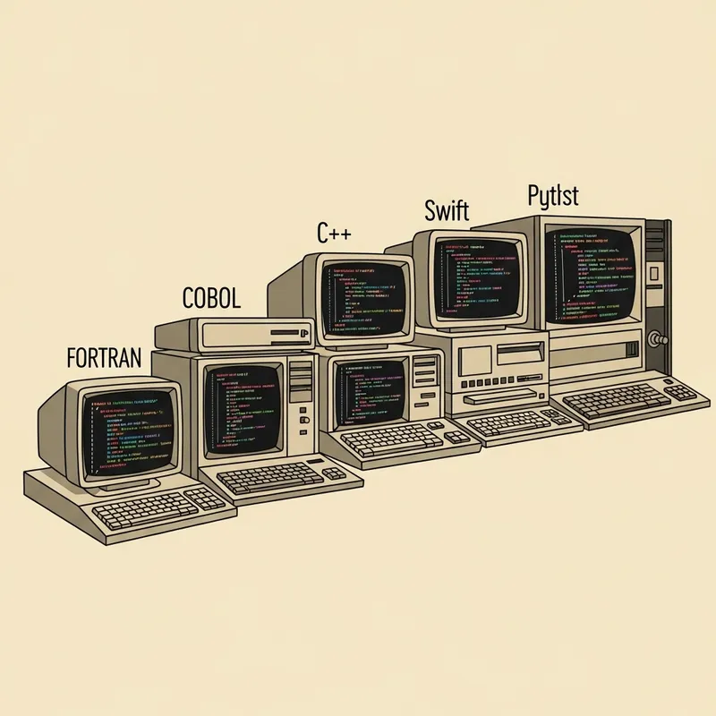 Evolution of Programming Languages: Nostalgic Retro Style