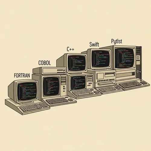 Evolution of Programming Languages in Nostalgic Retro Style