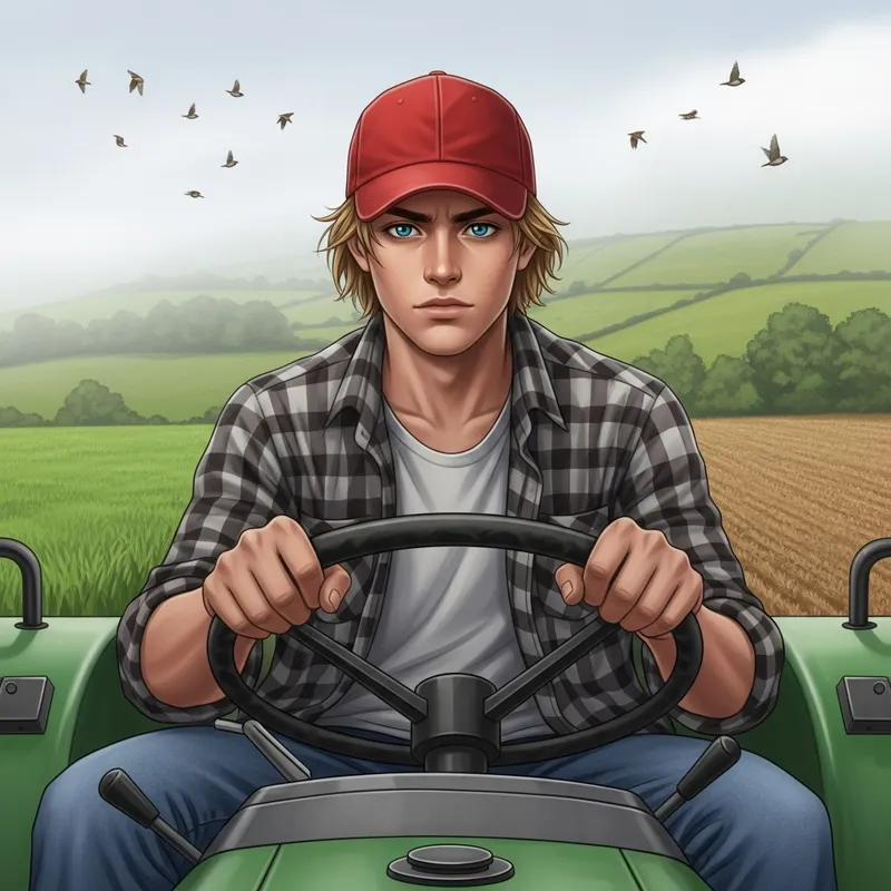 Teen Driving Tractor in Welsh Farmland