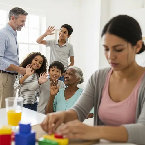 Heartwarming Family Farewell Scene Captured in a Single Frame