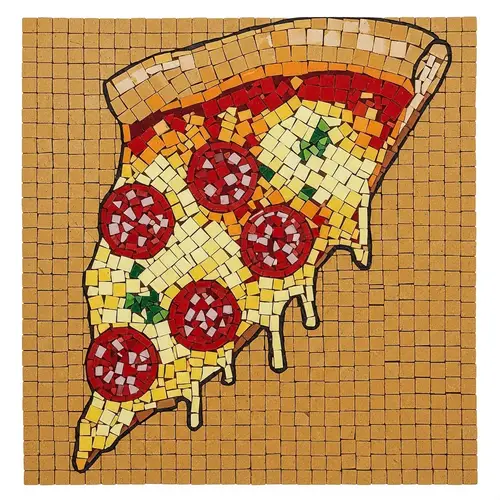 30x30 cm Pizza Slice Mosaic Art with 5 Colors