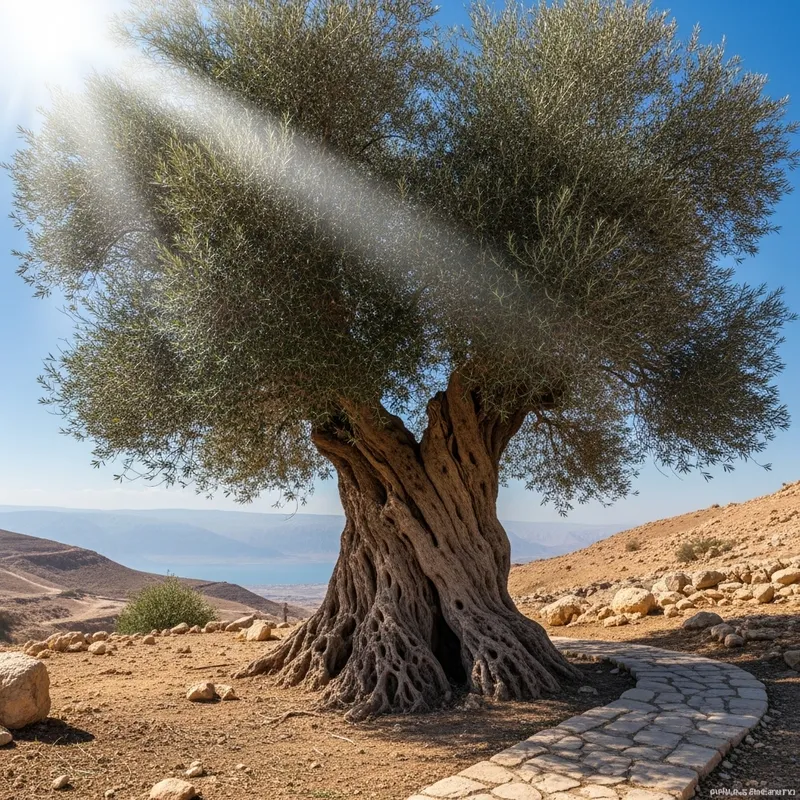 Ancient Olive Tree in Biblical Setting
