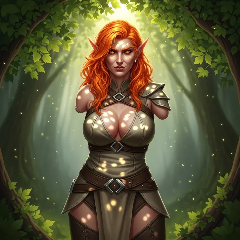 Elf Woman with Orange Hair - The One-Armed Enchantress