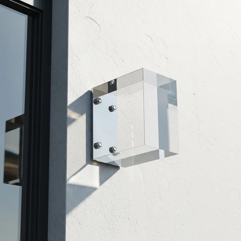 Ultra-Realistic Acrylic Store Sign on Concrete Wall Ultra-Realistic Acrylic Store Sign on Concrete Wall