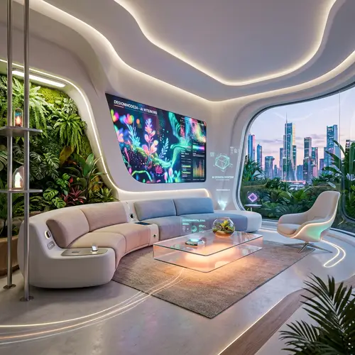 Futuristic AI-Designed Living Room Inspiration
