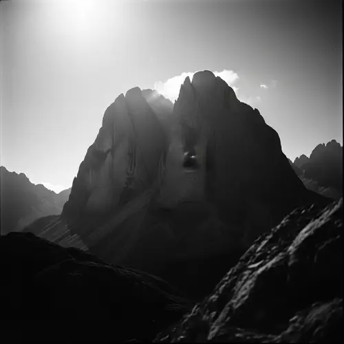 Vintage Monochromatic Mountain Image
