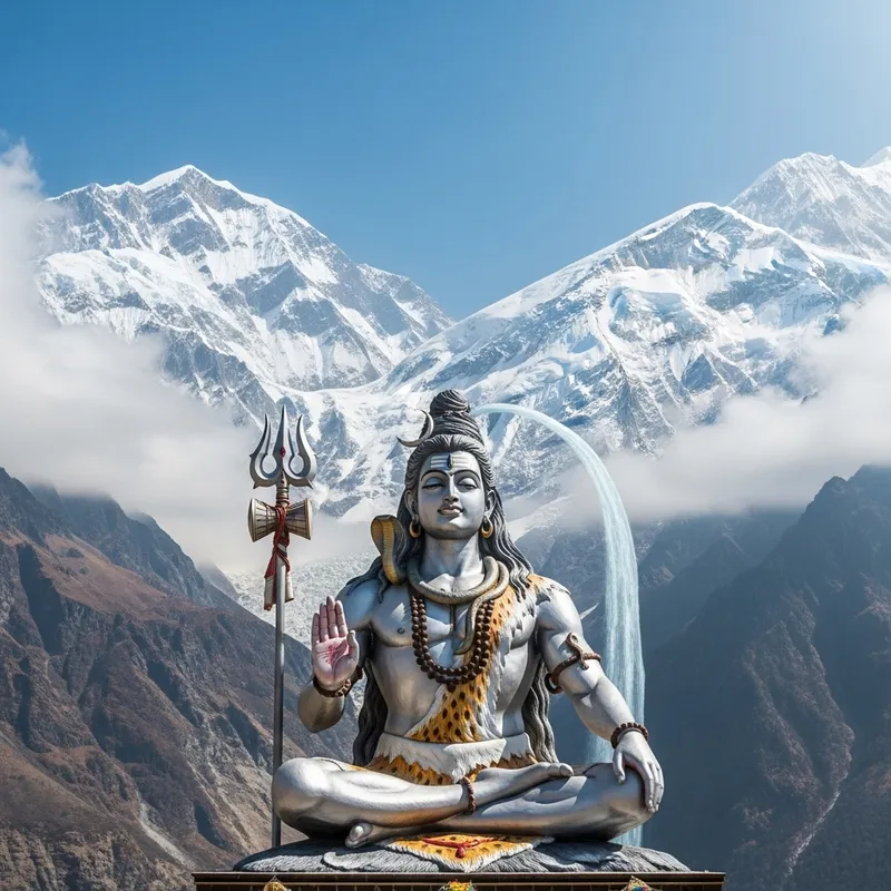 Meditating Shiva in Himalayan Mountains: Divine Tranquility Meditating Shiva in Himalayan Mountains: Divine Tranquility