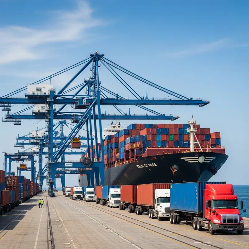 International Shipping Transportation Scene | Busy Global Port Operations