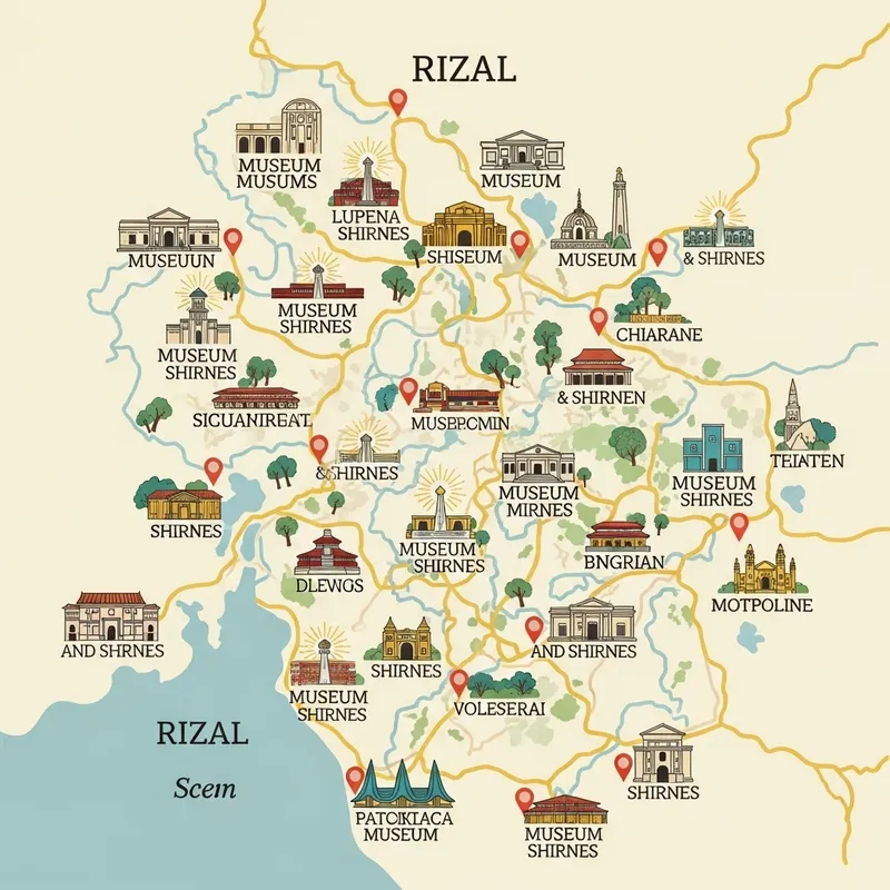 Historical Museums & Shines in Rizal Province Map