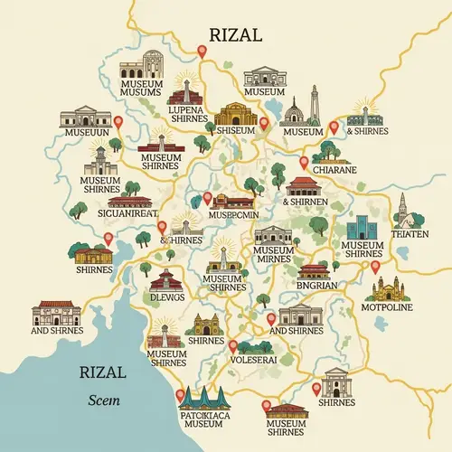 Historical Museums and Shines in Province of Rizal Map