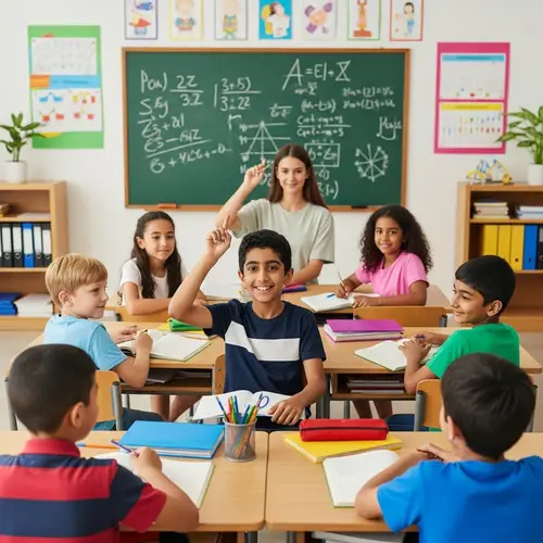 Diverse Elementary School Classroom Learning Environment