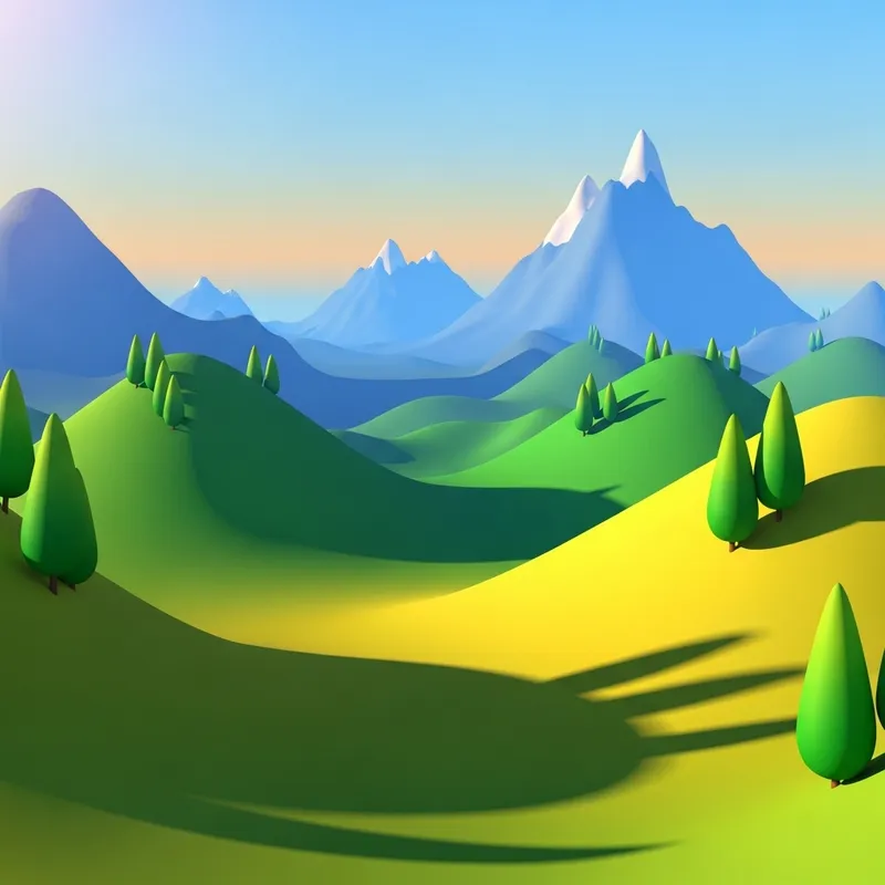 Stunning Pixar-Style 3D Mountain Landscape