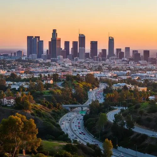 Los Angeles Cityscape at Sunset - Iconic Urban Scene