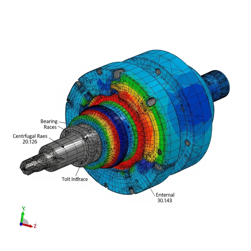 High-Speed Machining Spindle Illustration - Finite Element Modeling | UGV Machine Broach Design