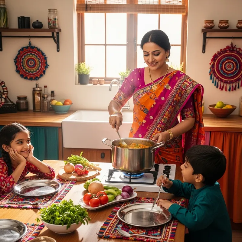 Loving Indian Mother Cooking Family Meal | Domestic Cheer