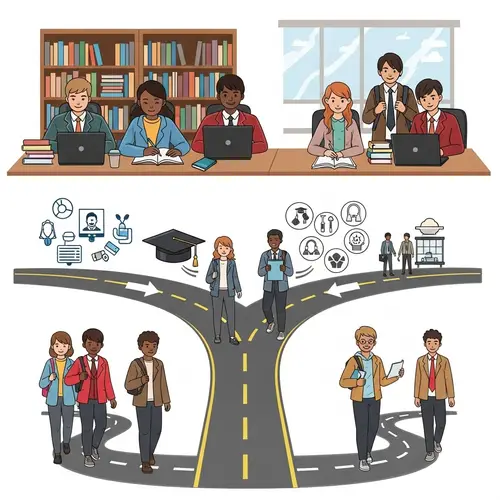 Diverse Group of Young Students: Educational Choices Visualization