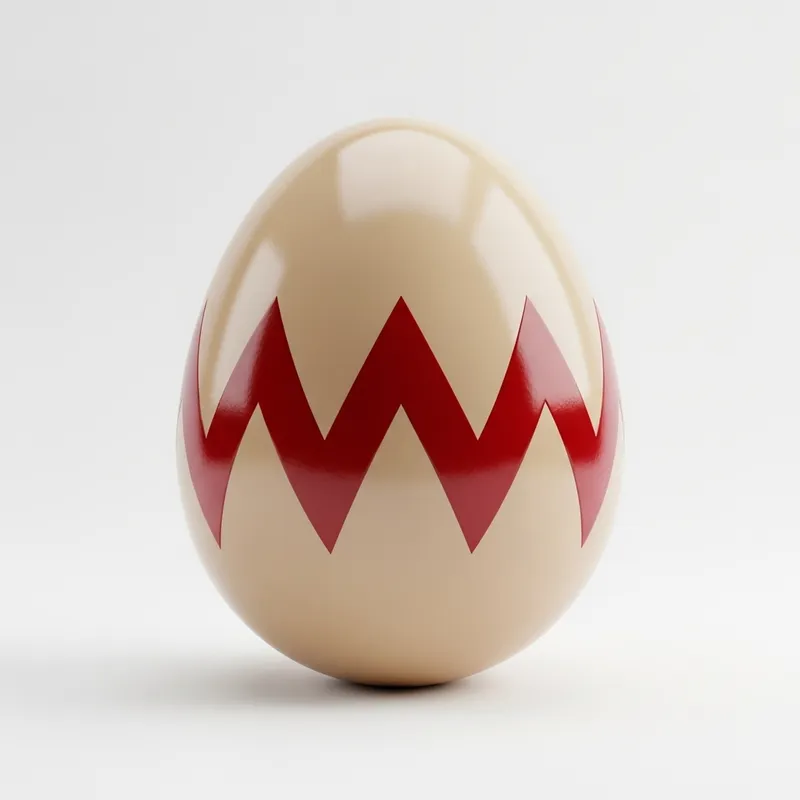 Dark Red Zigzag Easter Egg | 3D Image | White Background Dark Red Zigzag Easter Egg | 3D Image | White Background