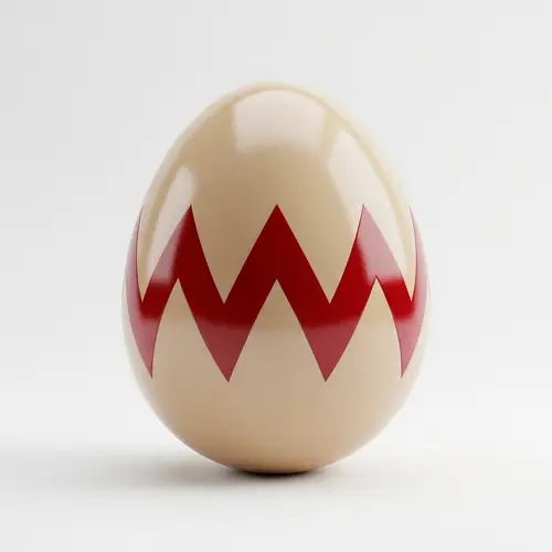 Dark Red Zigzag Easter Egg | 3D Image