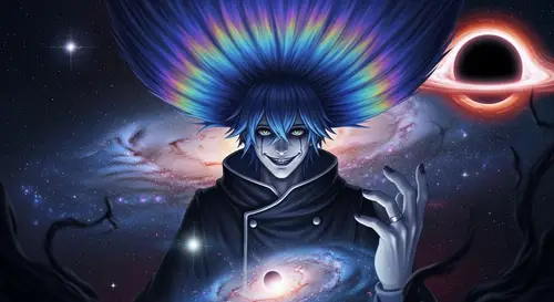 Odyssey & Emperor Kayn League of Legends Art - Cosmic Villain with Blue Purple Hair