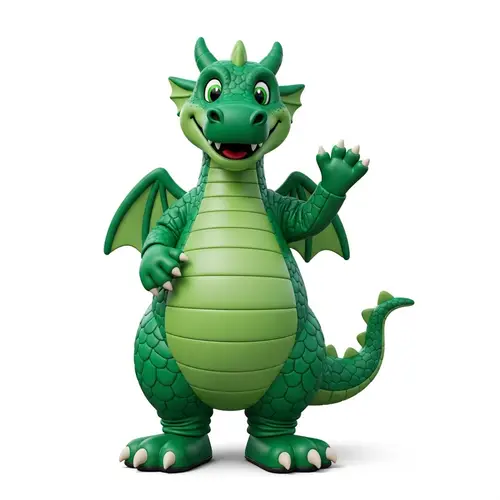 Friendly Green Dragon Mascot | Playful & Kind Dragon Character