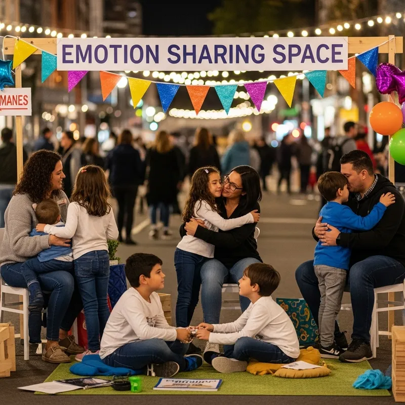 Connecting Emotions: Parents and Children Bond at Community Street Event Connecting Emotions: Parents and Children Bond at Community Street Event