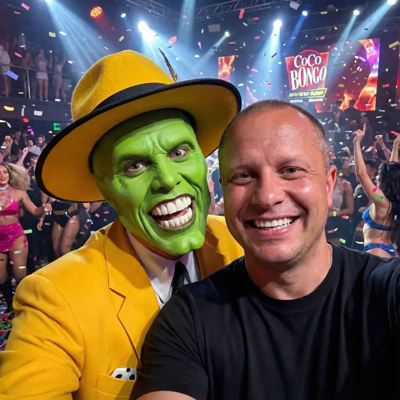 Epic Selfie with The Mask at Coco Bongo Club