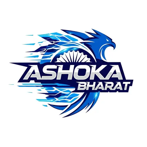 Ashoka Bharat eSports Logo Design in Blue and White Colors