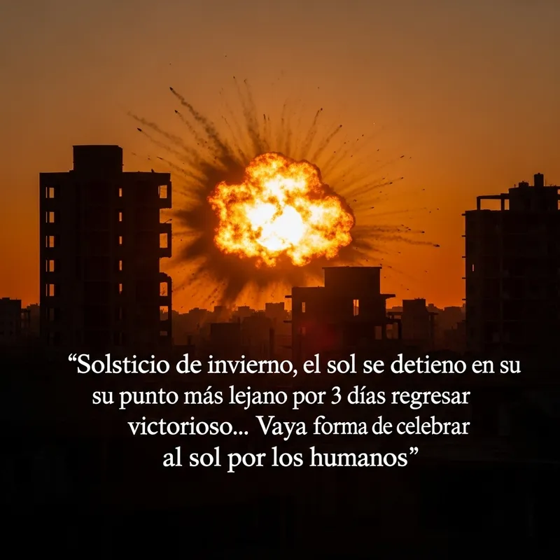 Winter Solstice Sunset in Gaza - Urban Cityscape & Sunburst