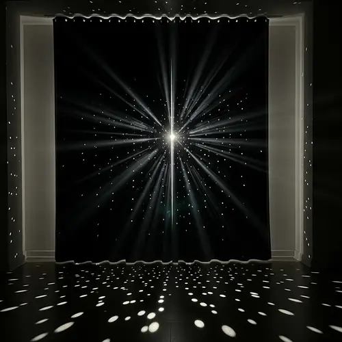 Magical Black Curtain with Light Effects