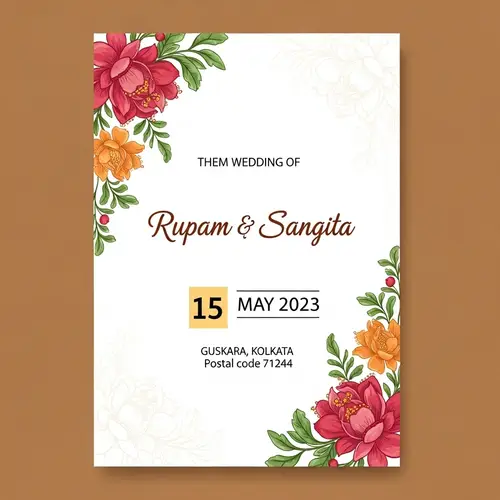 Traditional Bengali Wedding Invitation Card | Rupam & Sangita 15th May 2023