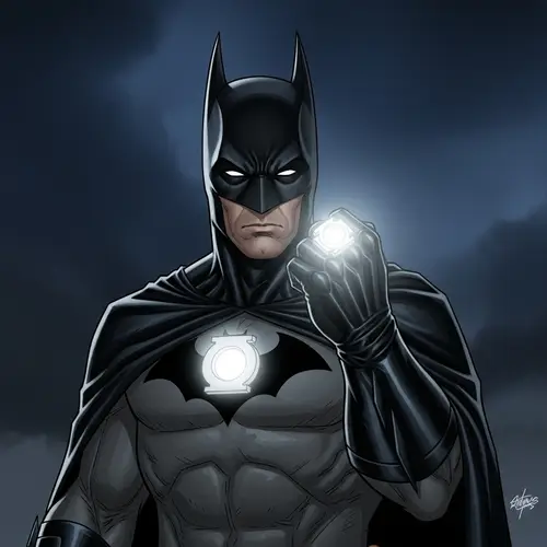 Enigmatic Superhero with White Lantern Ring | Dark Knight