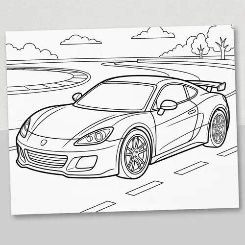 Sport Car Coloring Page for Kids