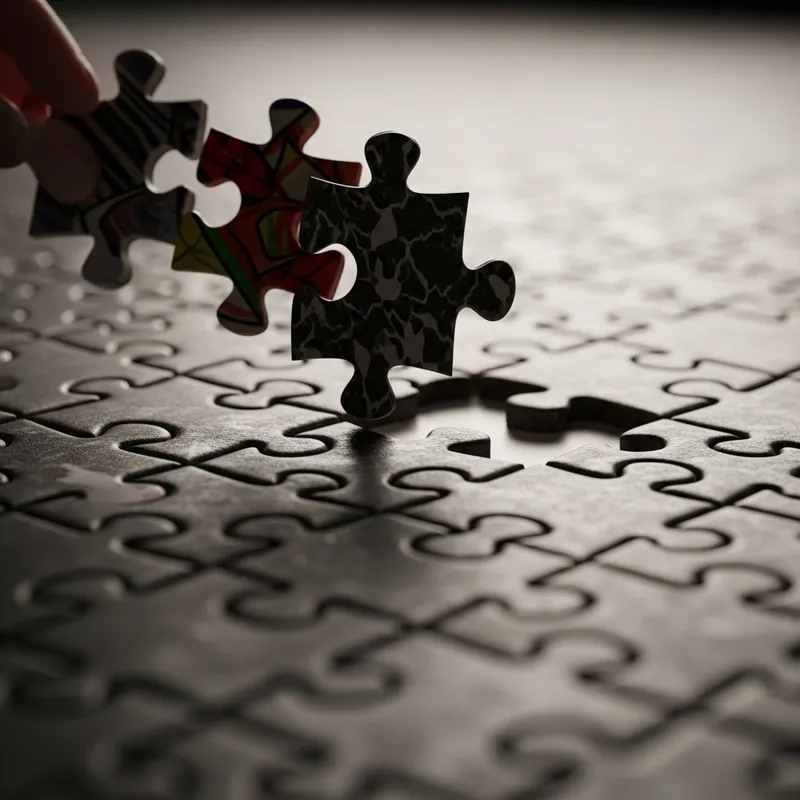 Abstract Unity: Unique Puzzle Pieces Coming Together Abstract Unity: Unique Puzzle Pieces Coming Together