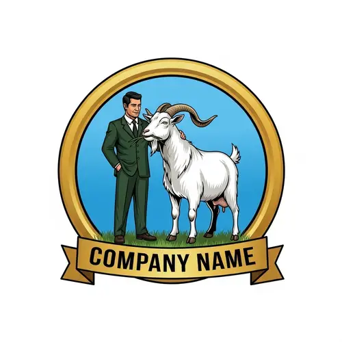 Hispanic Male and White Goat Logo | Company Name