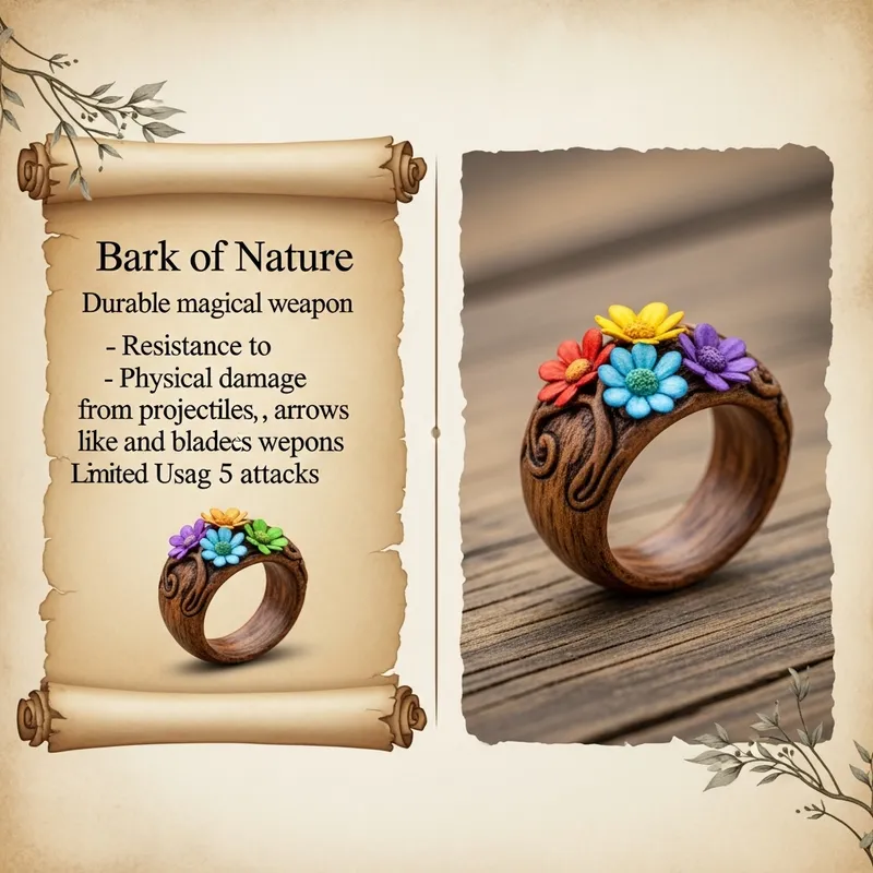 Bark of Nature: Magical Wooden Ring