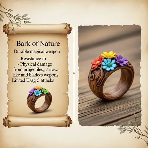 Bark of Nature: Magical Wooden Ring