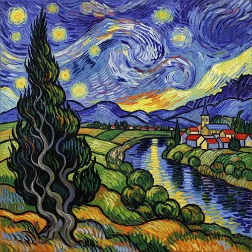 Late 19th-Century Post-Impressionist Landscape Painting